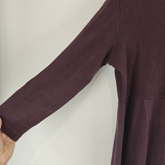 Blue Fish VTG Langenlook Eggplant Purple Hand Painted Floral Maxi Dress Sz 2 - Picture 10 of 16